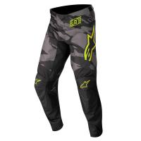 Alpinestars Мотобрюки кроссовые детские Youth Racer Tactical 2022 черно-серо-камуфляжно-желтый в Москве