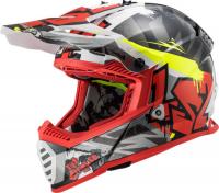 LS2 Шлем MX437 Fast Crusher Черно-красный в Москве