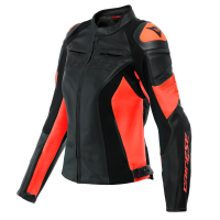 Dainese Куртка кожаная женская Racing 4 Lady Black/Fluo-Red в Москве