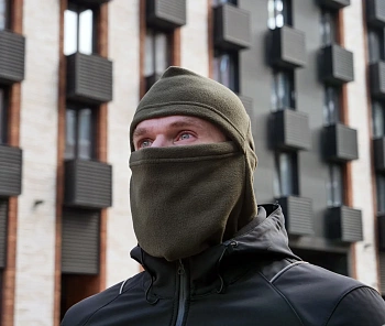 MotoLike Подшлемник супертеплый флисовый Якутия Зеленая в Москве